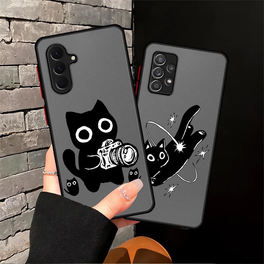 Etui Kreskówkowy Kot na Telefon do Samsung Galaxy A53 A16 A15 A34 A36 A17 A52 A73 A33 A56 A55 A52S A72 A35 A54 A14 A23