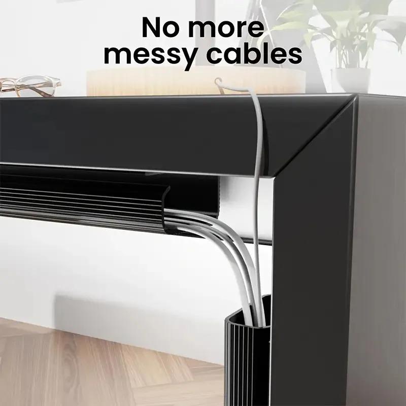 1PC Channel Desk Cable Organizer Cable Management Accessories White Cable Protecter No Drilling Under Desk Management Tray
