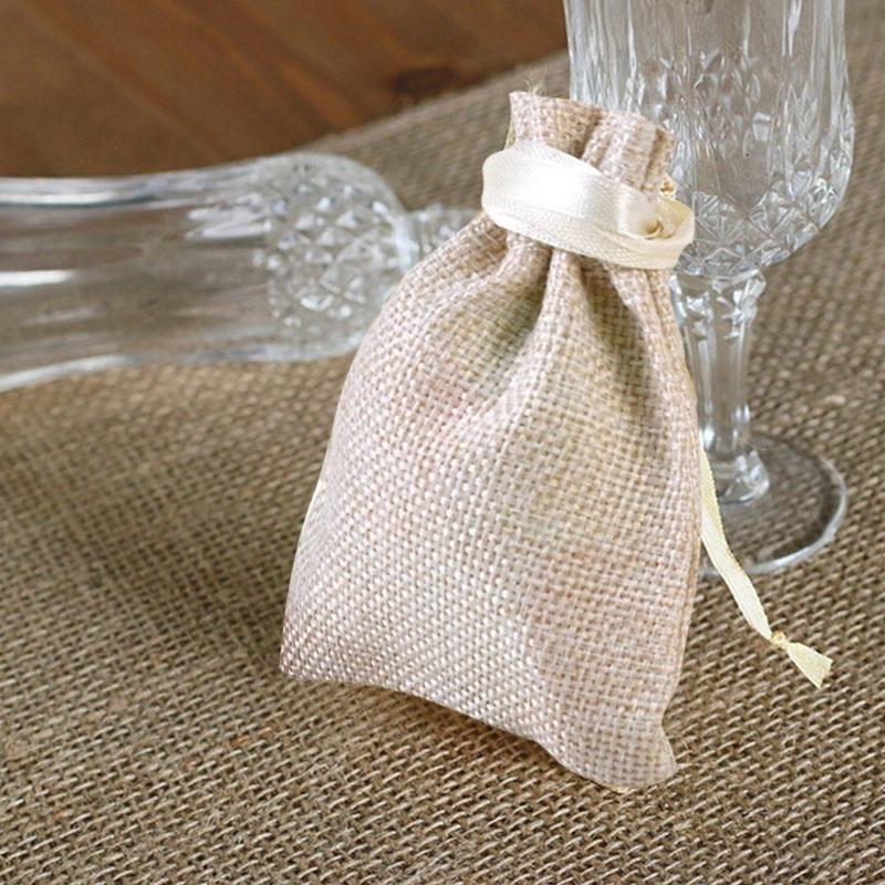 Packaging Bag 10 Linen Jute Sack Jewelry Pouch Drawstring Gift Bags Wedding Favour