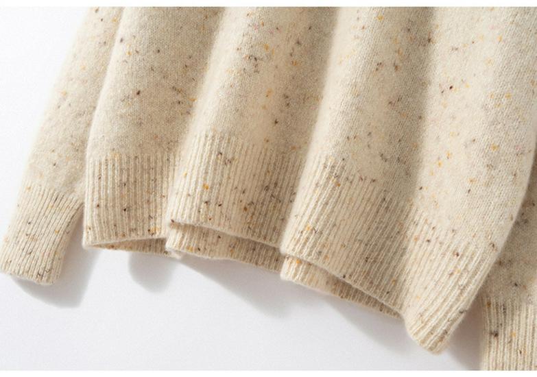 Floral Yarn Women's V-neck Cashmere Sweater - Winter 2026 New Arrival, Elegant Style, Thick Loose Slimming Knitwear.