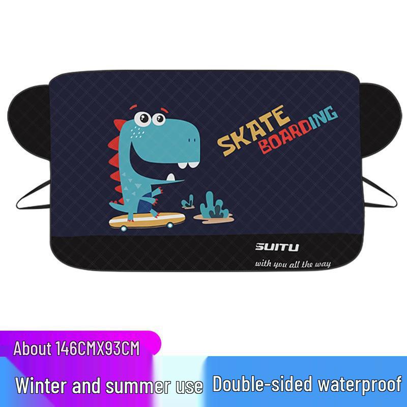 Winter Cartoon Car Sunshade Frost Protector for Front Windshield