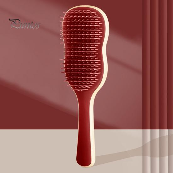 Peigne de massage à coussin d'air avec poils doux, peigne de coiffure à long manche pour éviter les enchevêtrements de cheveux, brosse antistatique de massage du cuir chevelu pour femmes et filles