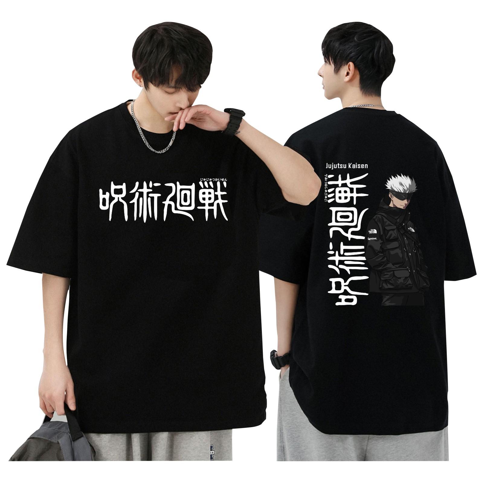 

Jujutsu Kaisen Пять Магических Заклинаний Возвращение к Битве Годжо Сатору Чистый Хлопок Летняя Мужская и Женская Одежда Чистый Хлопок Свободная и Универсальная S