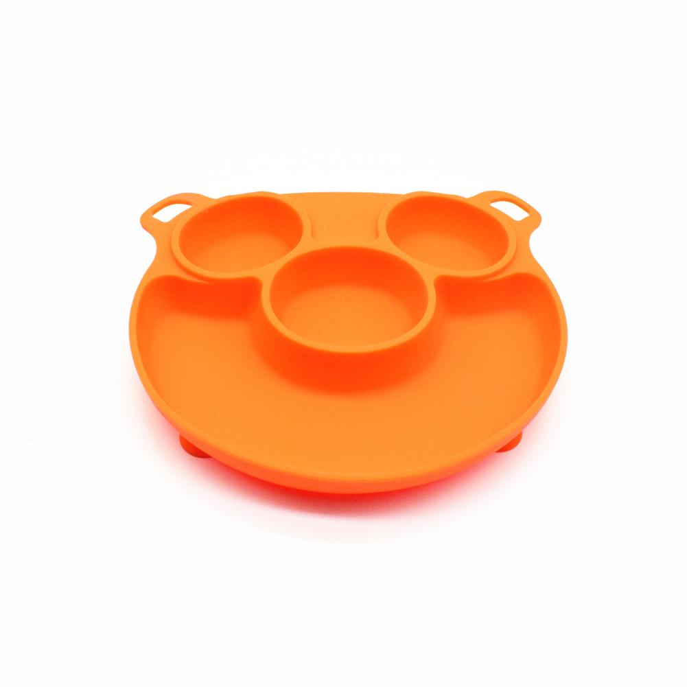 Cute Cartoon Pig Shape Safe Silicone Dining Plate BPA Free Children  Suction Toddle Training Tableware Feeding Bowls
