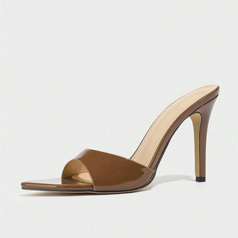 

Модные Liyke Элегантные женские тапочки Туфли-мюли на высоком каблуке Летняя вечеринка Платье Туфли Уличные Сексуальные Остроносые С открытым носком Слайды Сандалии Размер 35-43 42 коричневый