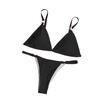 Sexy Women Summer Bikini Set Swimmer Solid Color Push Up Bra Briefs G-string