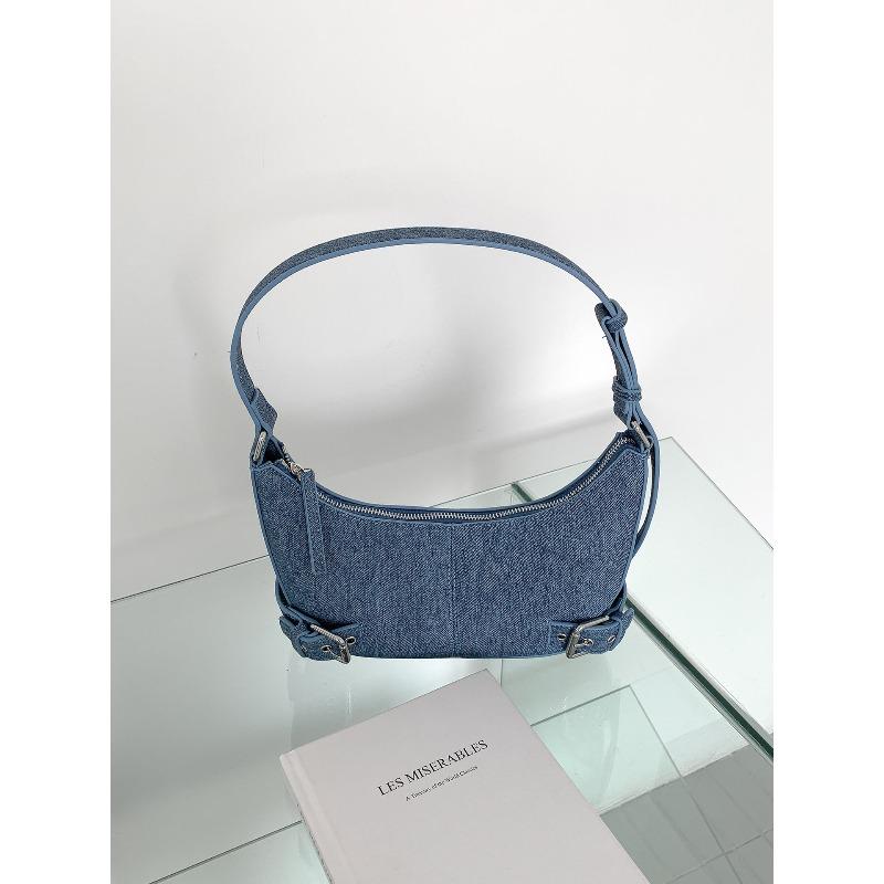 

Новая сумка через плечо женская нишевый тренд летняя сумка под мышкой женская сумка кожаная сумочка джинсовый синий