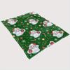 Green Vintage Santa Claus Flannel Blanket, Cartoon Santa Pipe Snowflake Candy Cane Print Soft Warm Blanket for Sofa Bed Xmas Holiday Home Decor Gift