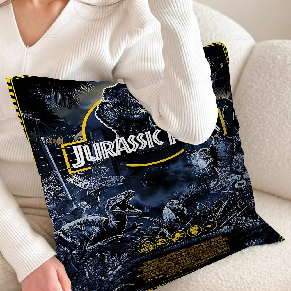 Federa per Cuscino Classica J-Jurassic Park Copricuscino Decorazione Federa Custodia per Cuscino Stampata Per Divano