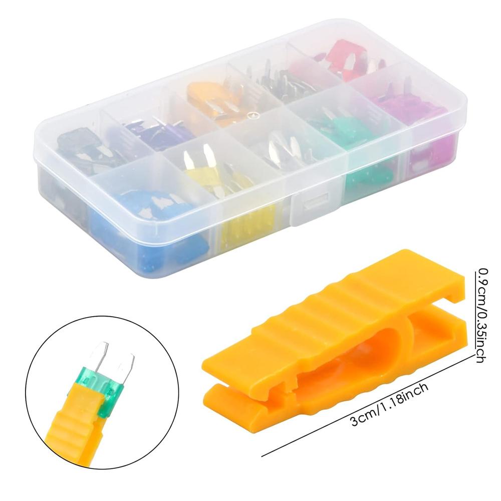 120 Pcs 2A 3A 5A 7.5A 10A 15A 20A 25A 30A 35A Mini Blade Fuse with Fuse Puller and Clear Storage Box for SUV Truck Boat Fuses4