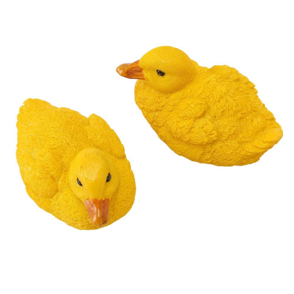 2pcs Yellow Duck Garden Statue Outdoor Floating Duck Decoration Duck Pond Ornament Office Desk