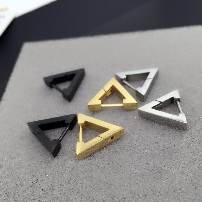 Punk Rock Rostfritt Stål 3 Färg Mini Geometriska Örhängen Nya Trendiga Hoop Örhängen För Kvinnor Män Mode Present Party