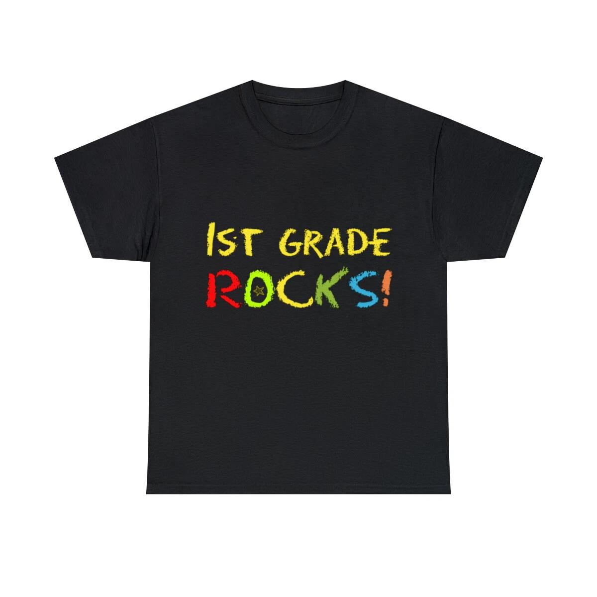 1st Grade Rocks Graphic Tee Shirt, S-5XL S