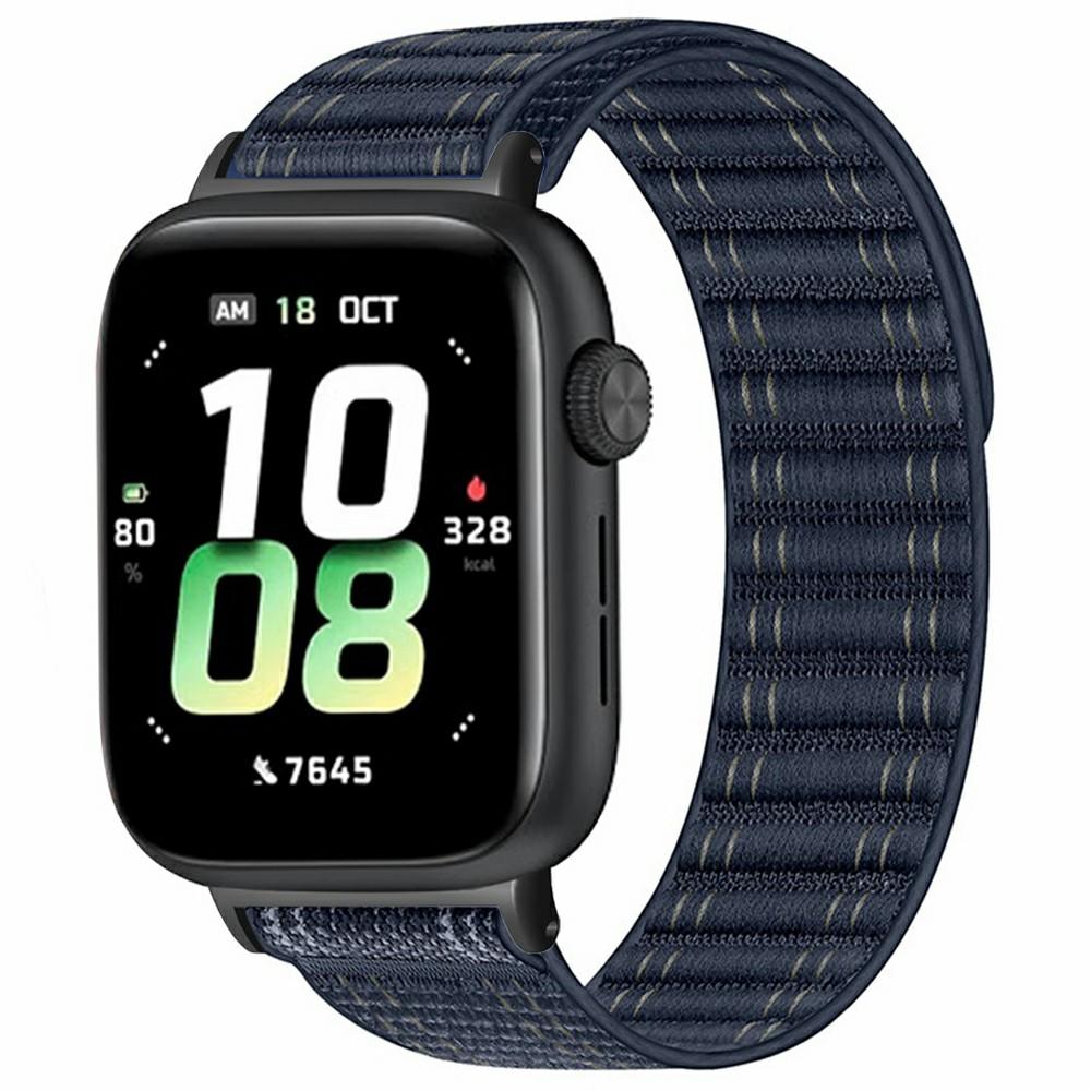 

For Honor Watch 5 Bands Nylon Loop Wave Design Watch Strap with Metal Connector Grey