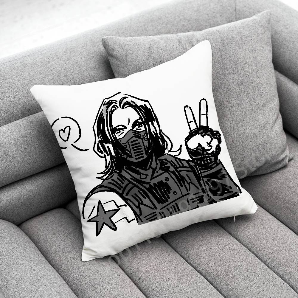 B-Bucky B-Barnes Soldier Throw Pillow Case For 55cm 40cm 45cm 50cm 30cm Square Office Pillowship Cover