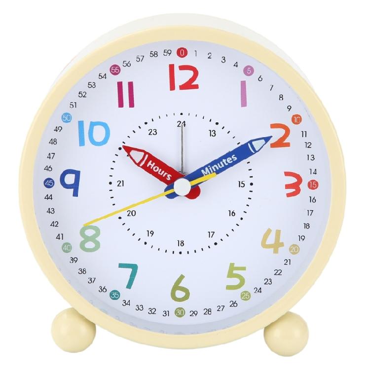 Kids Alarm Clock Bedsides Girls Boys Quiet No Ticking Battery Operated Analog Clock with Night Light Colorful Design
