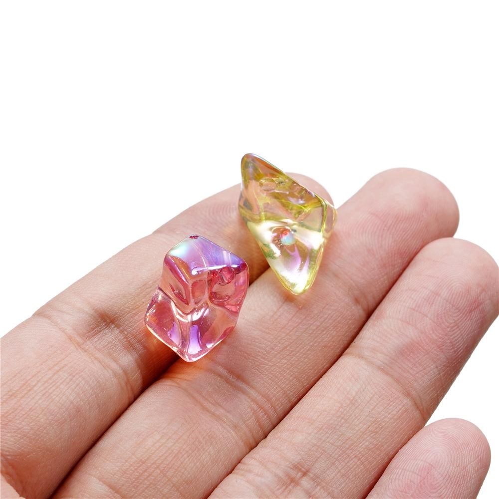 Acrylic UV Coated Crushed Stone Beads, Irregular Transparent Crystal Beads for DIY Mobile Phone Chains & Crafting