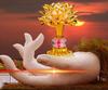 Seven-Color LED Rechargeable Buddha Offering Lamp - Lotus Design for Home and Guanyin Devotion.