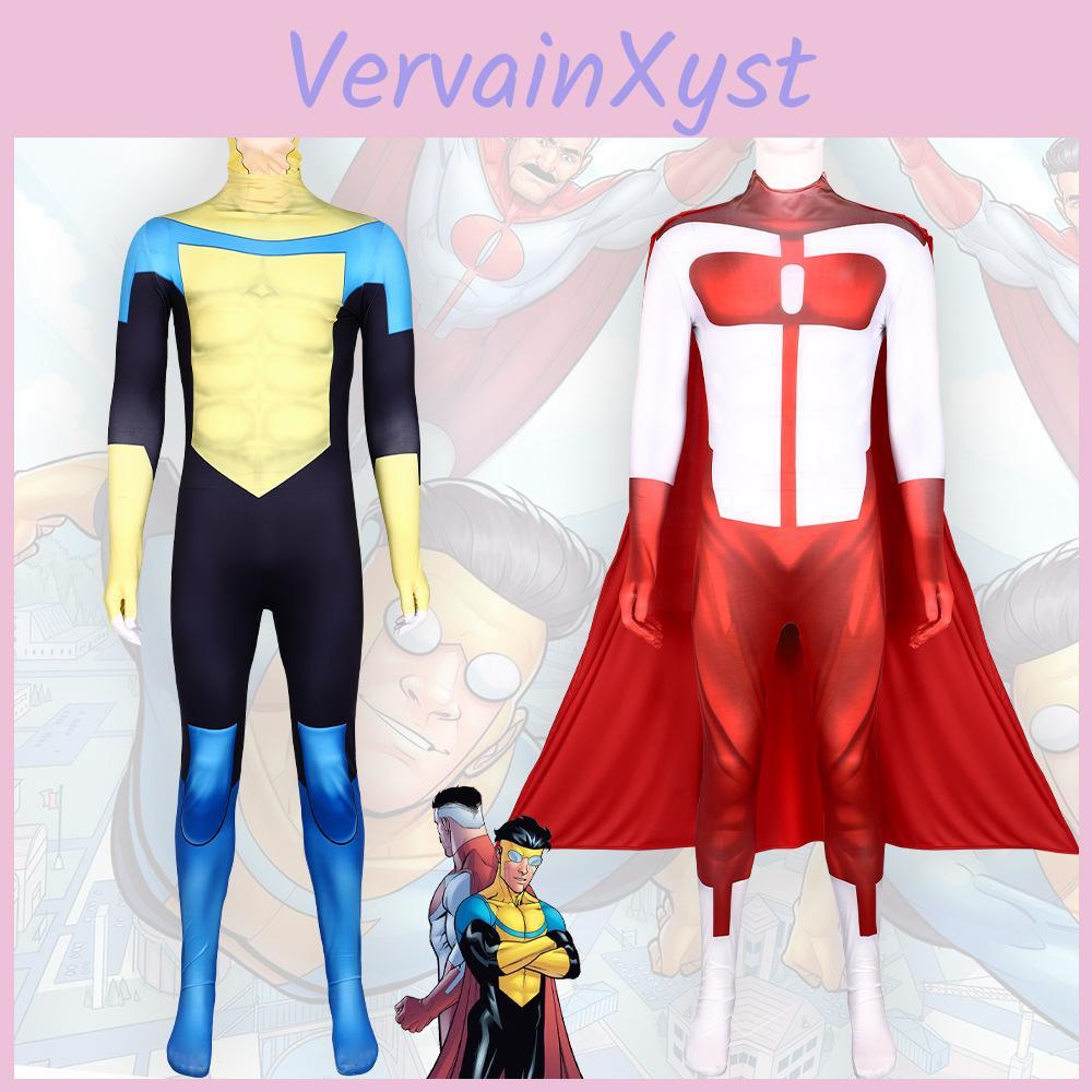 Versatile Invincible Hero Cosplay Costume Premium Polyester Bodysuit For Gaming And Parties