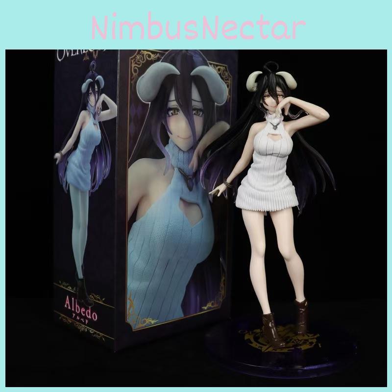 White Albedo Overlord Knitted Sweater Standing Posture Model Figurine Doll Anime