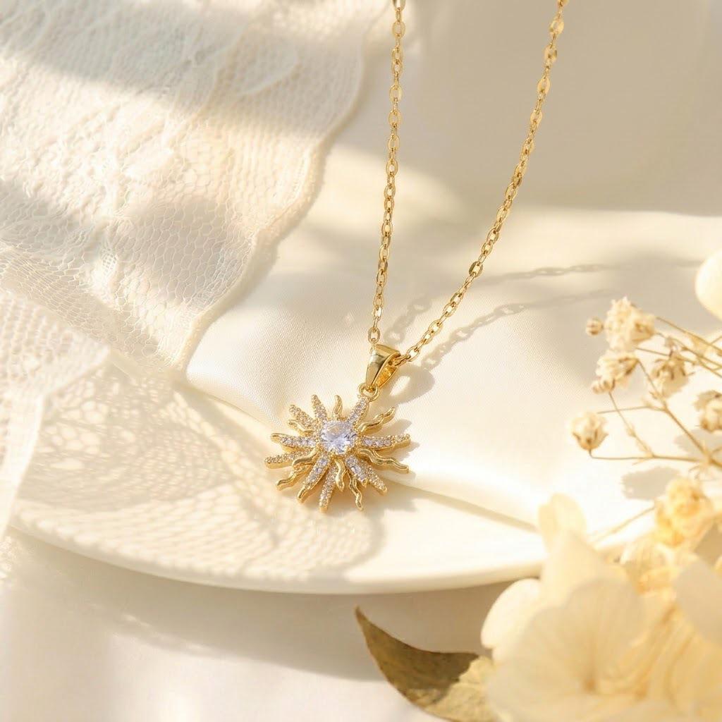 Korean Titanium Steel Necklace with Rotatable Windmill Pendant & Zirconia Pearl Clavicle Chain for Women
