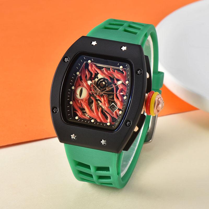 Barrel-shaped hollow versatile men's quartz watch spot men's sports hollow quartz watch men's watch