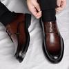 Fashion Men Leather Shoes Lace Up Oxfords Business Dress All-Match Casual Shock-Absorbing Footwear Shoes Men Outdoor Fashion Shoes