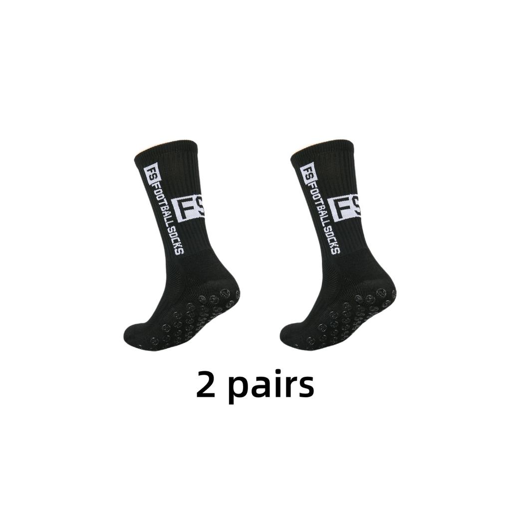 2 Pairs Non Slip Football Socks Mens Friction Gasket Tube Running Ice Snow Hiking Sports Over Knee Stockings Basketball Socks