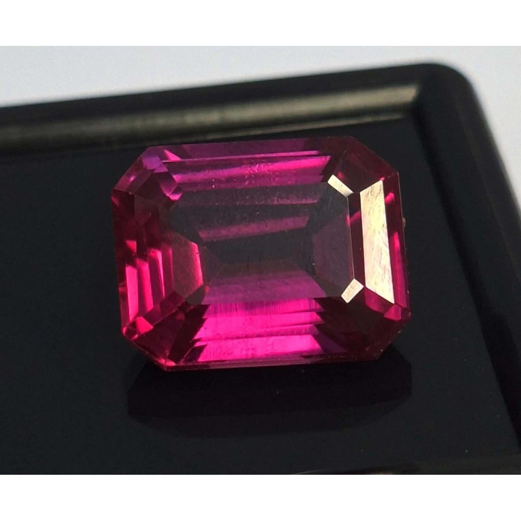 Stunning Natural Pink Rhodolite Garnet 8-10 Ct Emerald Cut Certified Gemstone