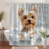 1 Stück Yorkshire Terrier Schaumbad Duschvorhang - Verspieltes Hundedesign, Skurriles Badezimmerdekor, Polyesterstoff