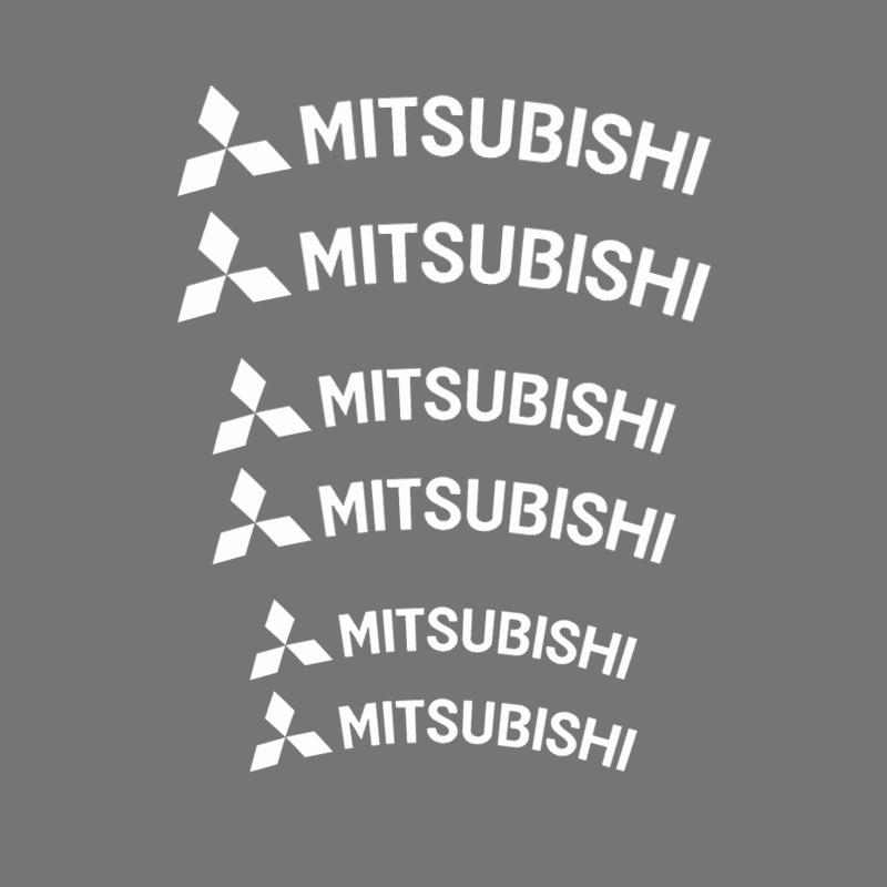 6pcs Car Wheel Caliper Stickers Vinyl Brake Decal for Mitsubishi Lancer Mirage OTO ASX L300 Montero L200 Outlander Delica Pajero