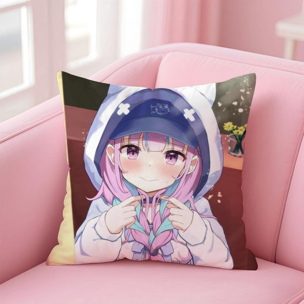 H-Hololive M-Minato Aqua Cushion Cover Comfortable Reversible Pillow Cover Ideal for Car Sofa Bedroom & Beyond