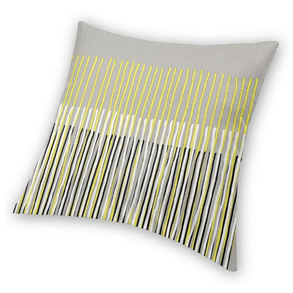Yellow Rising Abstract Stripes Square Pillowcase Polyester Linen Velvet Creative Decorative Throw Pillow Case Car Cushion Cover