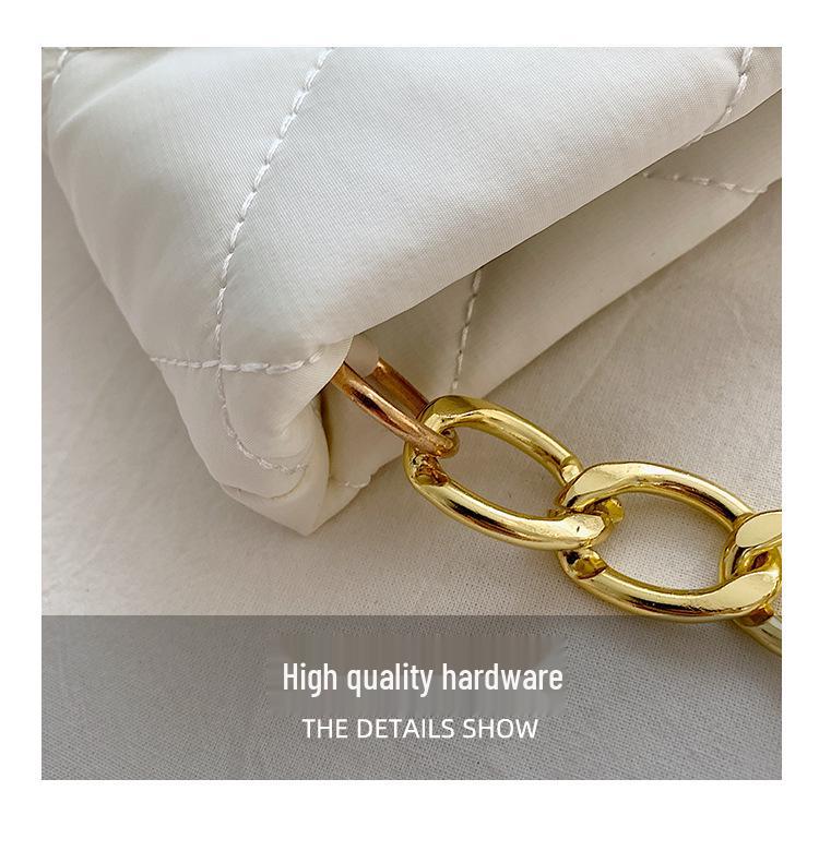 Herbst 2025 Trendige Diamant-Rauten-Stickerei Kette Schultertasche