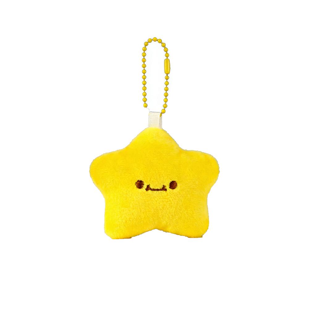 Good Luck Plush Star Keychain Cute Wishing Star Pendant Best Wishes Pentagram Lanyard Friendship