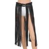 Cintura Gotica Punk da Donna in Ecopelle con Doppia Fibbia Regolabile Lunga Frangia Nappa Accessorio per la Vita