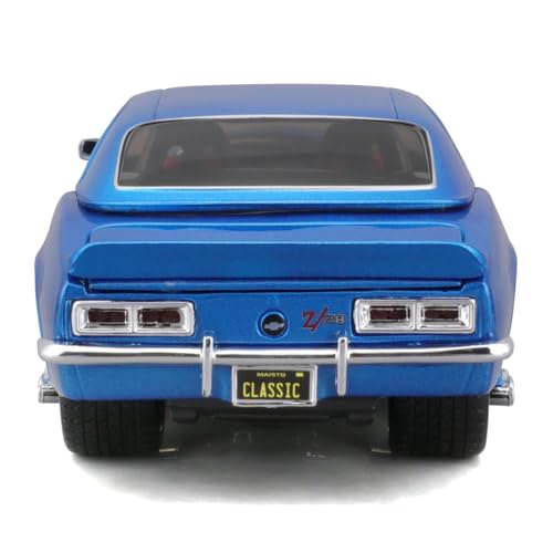 Maisto 1/24 Scale Chevrolet Camaro Z/28 1968 Blue Custom Classic Muscle Series / Diecast Model Car, Finished Product, 32508