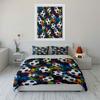 Vibrant Multicolor Splash Soccer Ball 3Pcs Bedding Set Soft Microfiber Bedding Set For Sports Lovers Teen Bedroom