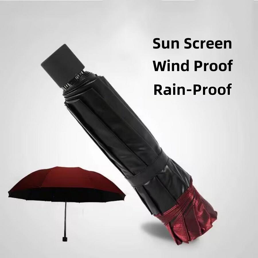115cm/45.28inch Fashion Simple Umbrella Strong Windproof All Weather Umbrella Large Size 10 Bone Men's Business Umbrella