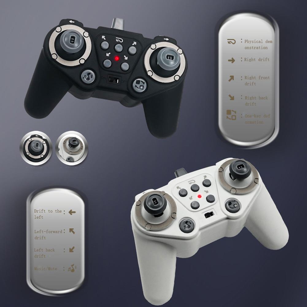 Carro de Controle Remoto 4x4 2.4G Carro RC Acrobático Rotação 360° Drift Carro Transformável Com Luz Música Presentes Para Meninos Meninas