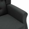 Armchair with Footstool Dark Grey Fabric