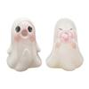 Halloween Ghost Figurine Pink Bubble Gum Ghost Statue Resin Tabletop Ornament for Home Office Shelf Tiered Tray Decor