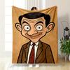 A Cartoon Character with a Large Smile, Wide Eyes, and a Formal Outfit. for All Seasons Blanket Lunch Break Throw Gift