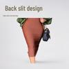 2025 European-American High Waist Hip-Hugging Elastic Women's Bandage Midi Skirt with Back Slit