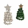 Nordic Wooden Spiral Christmas Tree Ornament Rustic Beaded Boho Christmas Tree Figurine for Home Office Farmhouse Centerpiece