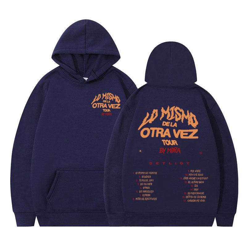 Singer Mora Lo Mismo De La Otra Vez Tour 2025 Print Hoodie Fashion Hip Hop Pullover Unisex Casual Loose High Quality Sweatshirt