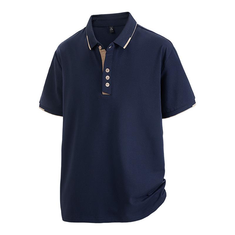 Letní ledové polo tričko pánské volný límec nadměrná velikost tričko s polovičním rukávem pánské oblečení