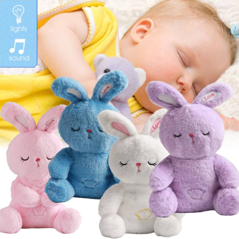 Rabbit Toy Plush Luminescence Music Fill Doll Baby Reassure Doll Cartoon Animals