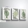 3pcs/set Geometric Plant Art Oil Painting Canvas with Wood Frame Draw Wall Decor Home Decorations