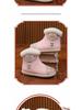 2025 Winter Chinese Hanfu Leather Snow Boots for Girls - Handmade Embroidered Cotton Children's Shoes for New Year's Day